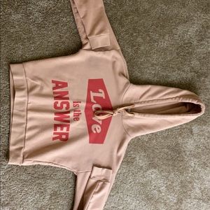 pink Love Is The Answer Graphic Hoodie